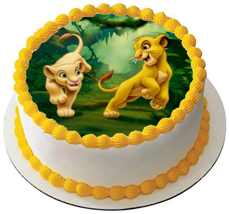 Cialda in ostia per torta tonda commestibile senza glutine, RE LEONE, SIMBA, personalizzata con nome, disco, dolce, torte, cialde, fogli, ostie, cake topper, decorazioni, AQ