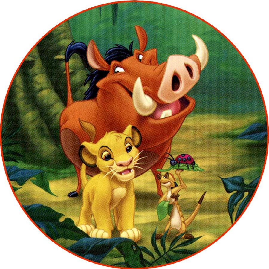 Cialda in ostia per torta tonda commestibile senza glutine, RE LEONE, SIMBA, personalizzata con nome, disco, dolce, torte, cialde, fogli, ostie, cake topper, decorazioni, AF