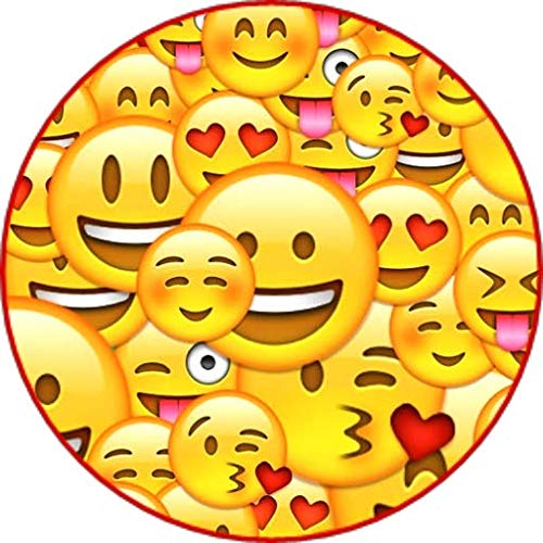 Cialda in ostia commestibile senza glutine per torta tonda, EMOJI, SMILE, EMOTICON, personalizzata con nome, disco, dolce, torte, cialde, foglio, ostie, cake topper, decorazioni, AE