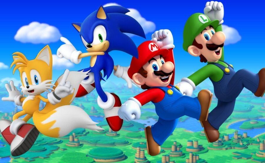 Cialda in ostia commestibile per torta rettangolare SONIC E SUPER MARIO BROS, personalizzata con nome, disco, dolce, torte, cialde, foglio, ostie, cake topper, decorazioni, 12