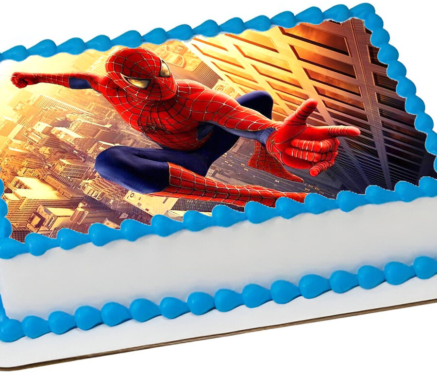 Cialda in ostia per torta rettangolare commestibile senza glutine, SPIDER-MAN, UOMO RAGNO, personalizzata con nome, disco, dolce, torte, cialde, fogli, ostie, cake topper, decorazioni, AS