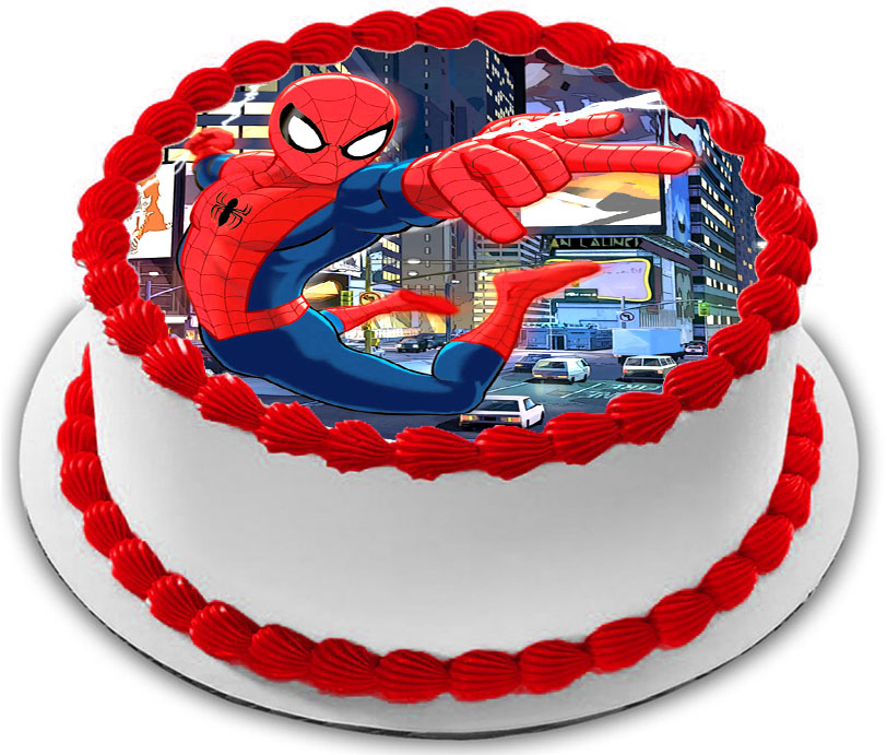 Cialda in ostia per torta tonda commestibile senza glutine, SPIDER-MAN, UOMO RAGNO, personalizzata con nome, disco, dolce, torte, cialde, fogli, ostie, cake topper, decorazioni, AU