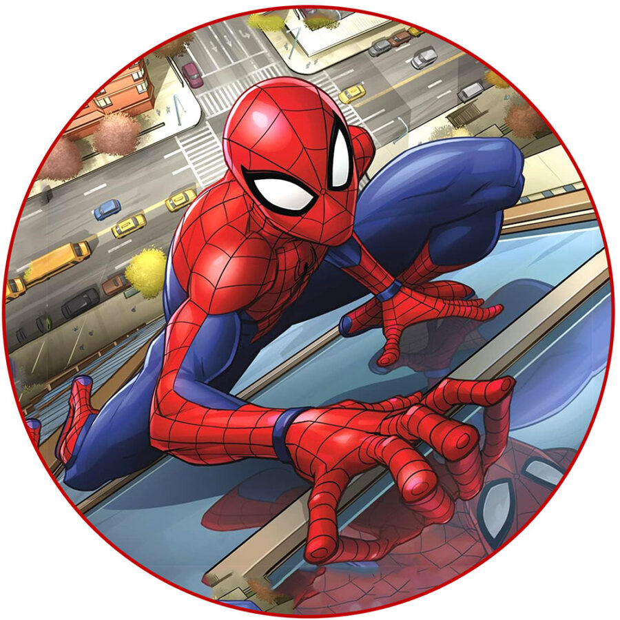 Cialda in ostia per torta tonda SPIDER-MAN, UOMO RAGNO, spiderman, personalizzata con nome, disco, dolce, torte, cialde, ostie, cake topper, decorazioni AQ