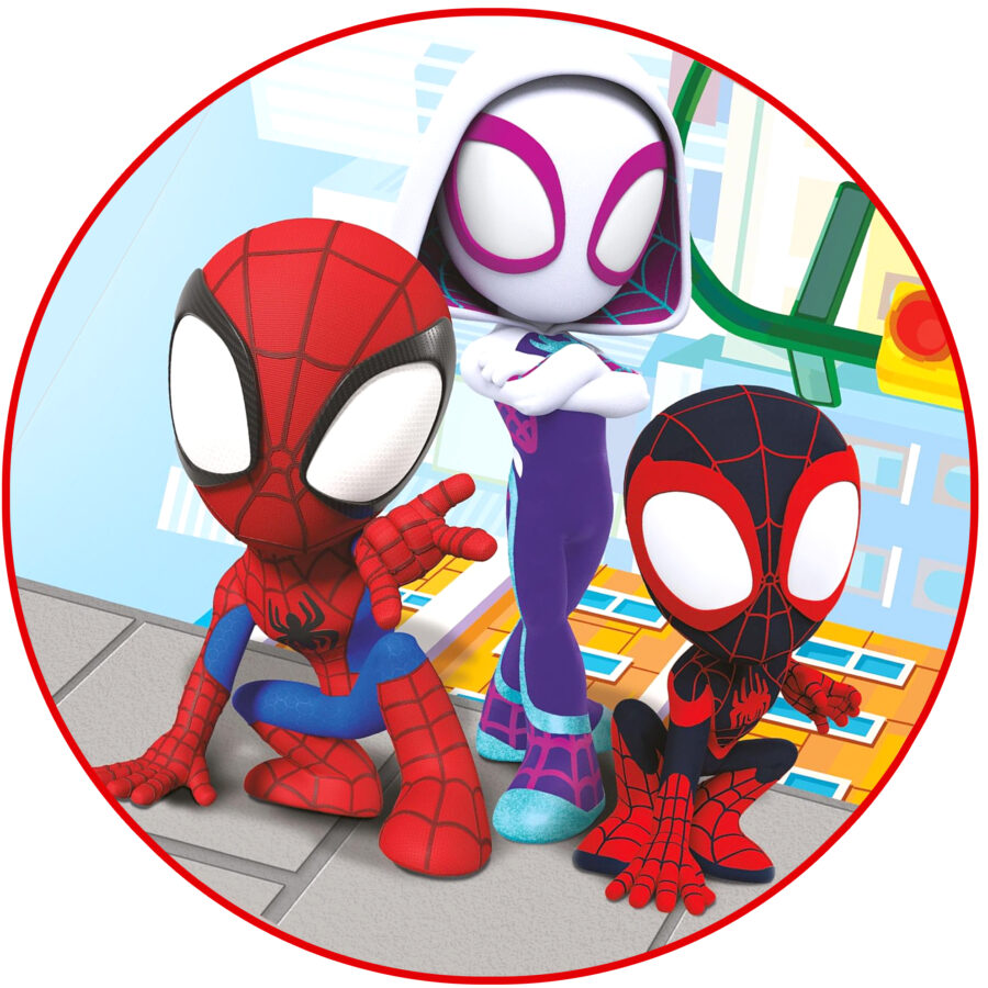 Cialda ostia per torta tonda commestibile senza glutine SPIDEY E I SUOI FANTASTICI AMICI AMAZING SPIDERMAN, personalizzata con nome, disco, dolce, torte, cialde, ostie, cake topper AU