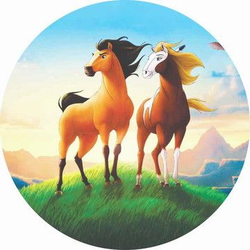 Cialda in ostia per torta tonda commestibile senza glutine, SPIRIT-CAVALLO SELVAGGIO, personalizzata con nome, disco, dolce, torte, cialde, fogli, ostie, cake topper, decorazioni, CA