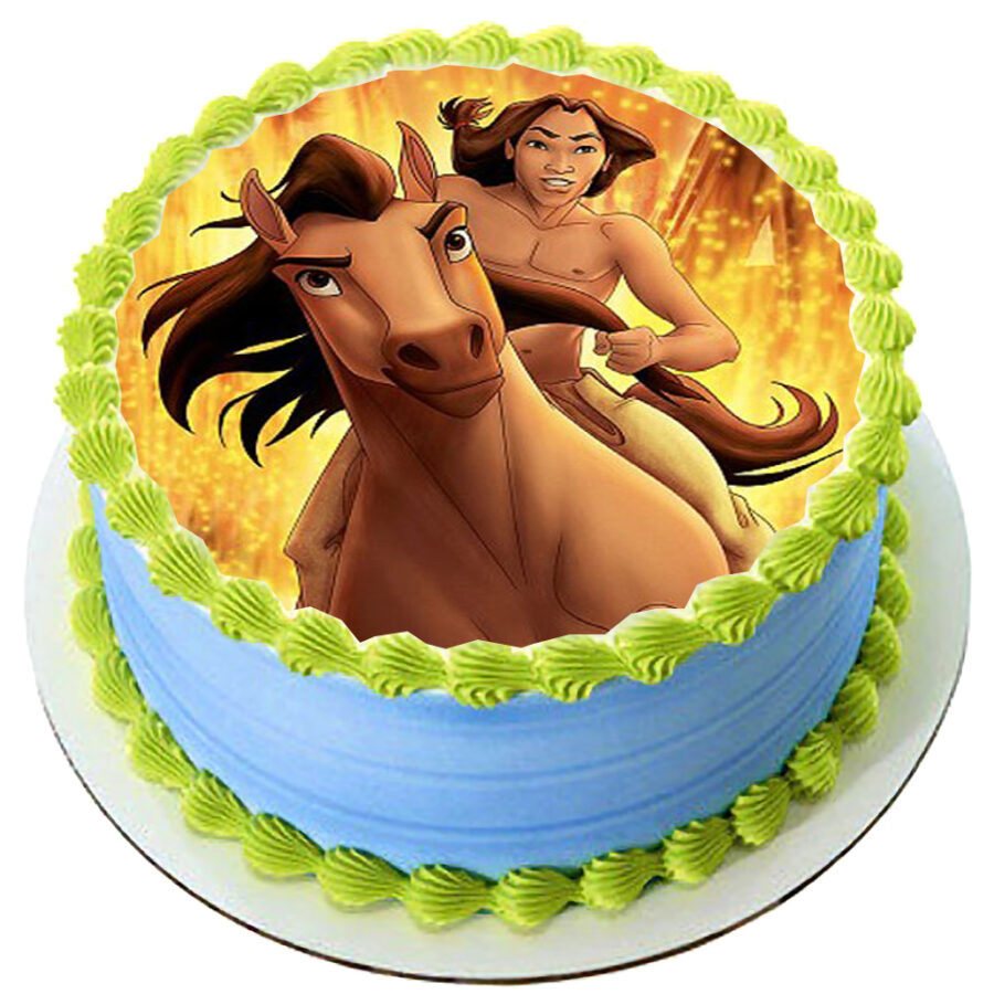 Cialda in ostia per torta tonda commestibile senza glutine, SPIRIT-CAVALLO SELVAGGIO, personalizzata con nome, disco, dolce, torte, cialde, fogli, ostie, cake topper, decorazioni, DD