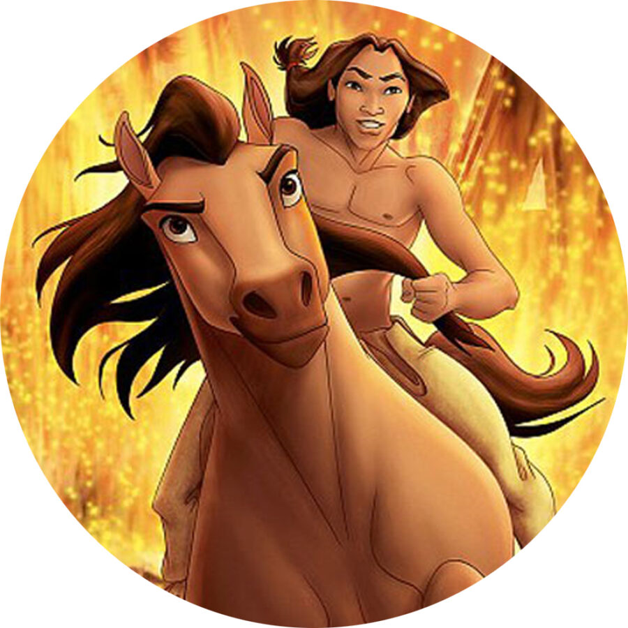 Cialda in ostia per torta tonda commestibile senza glutine, SPIRIT-CAVALLO SELVAGGIO, personalizzata con nome, disco, dolce, torte, cialde, fogli, ostie, cake topper, decorazioni, AI