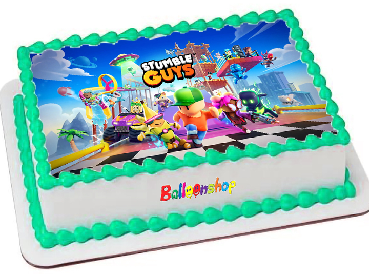 Cialda in ostia per torta rettangolare commestibile senza glutine, STUMBLE GUYS, personalizzata con nome, disco, dolce, torte, cialde, fogli, ostie, cake topper, decorazioni, BC
