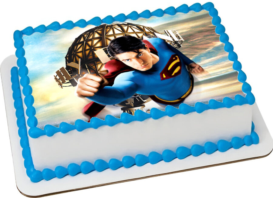 Cialda ostia per torta senza glutine rettangolare, SUPERMAN, SUPEREROE, personalizzata con nome, disco, dolce, torte, cialde, fogli, ostie, cake topper, decorazioni, BA