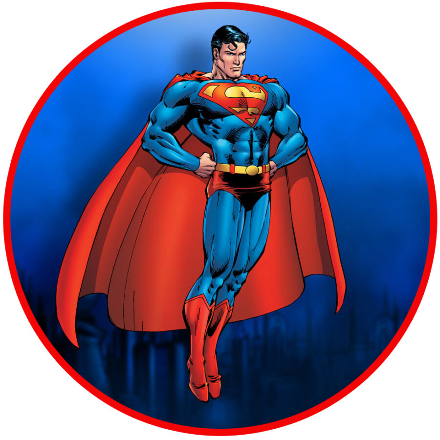 Cialda ostia per torta senza glutine tonda, SUPERMAN, SUPEREROE, personalizzata con nome, disco, dolce, torte, cialde, fogli, ostie, cake topper, decorazioni, BM
