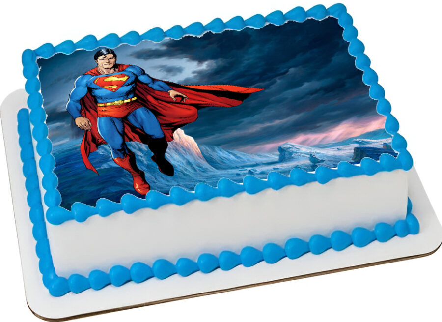 Cialda ostia per torta senza glutine rettangolare, SUPERMAN, SUPEREROE, personalizzata con nome, disco, dolce, torte, cialde, fogli, ostie, cake topper, decorazioni, BV
