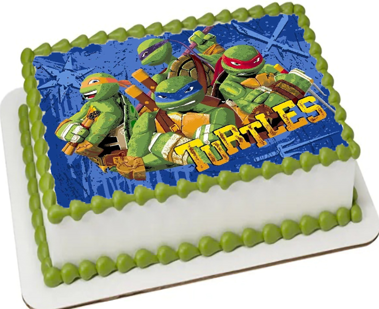 Cialda ostia senza glutine per torta rettangolare, TARTARUGHE NINJA, TURTLES, personalizzata con nome, disco, dolce, torte, cialde, fogli, ostie, cake topper, decorazioni, AA