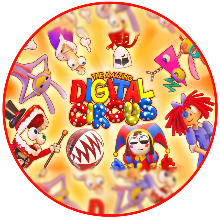 Cialda ostia senza glutine tonda, THE AMAZING DIGITAL CIRCUS, personalizzata con nome, cialda, disco, dolce, torte, cialde, fogli, ostie, cake topper, decorazioni, AP - immagine 2