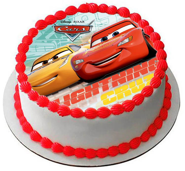 Cialda ostia senza glutine per torta tonda, CARS, personalizzata con nome, disco, dolce, torte, cialde, fogli, ostie, cake topper, decorazioni, AC