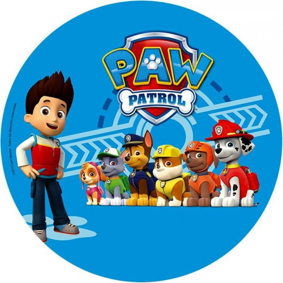 Cialda ostia senza glutine per torta tonda, PAW PATROL, personalizzata con nome, disco, dolce, torte, cialde, ostie, cake topper, decorazioni, EF