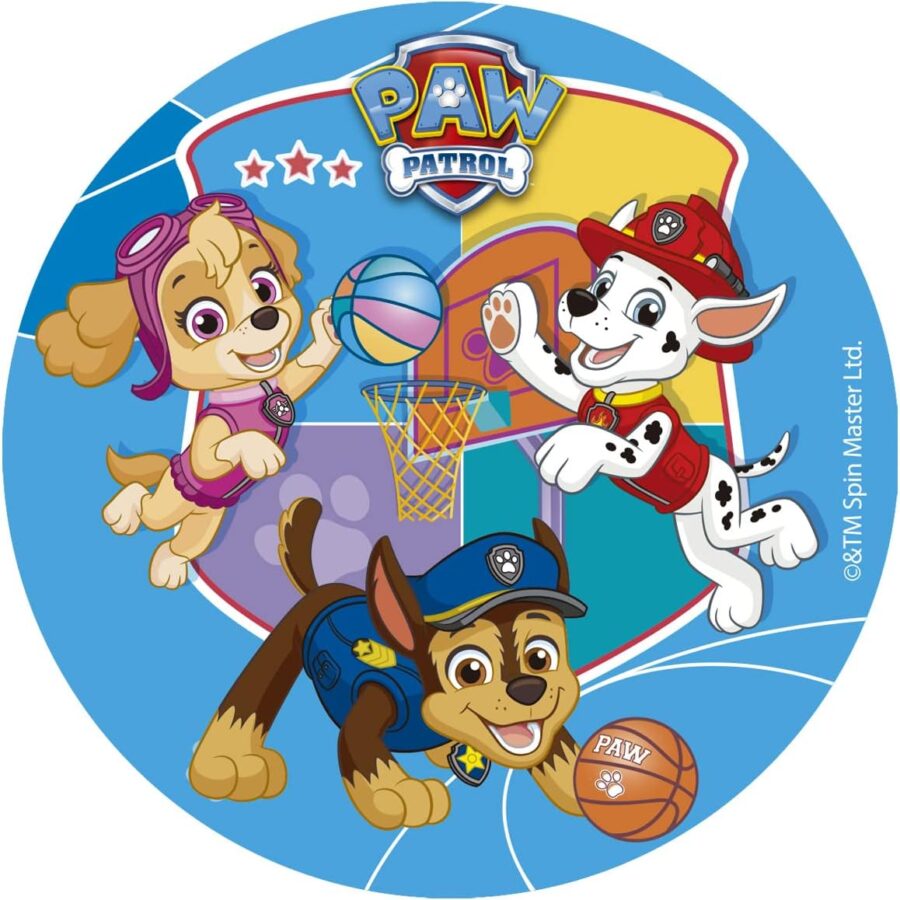 Cialda ostia senza glutine per torta tonda, PAW PATROL, personalizzata con nome, disco, dolce, torte, cialde, ostie, cake topper, decorazioni, FE