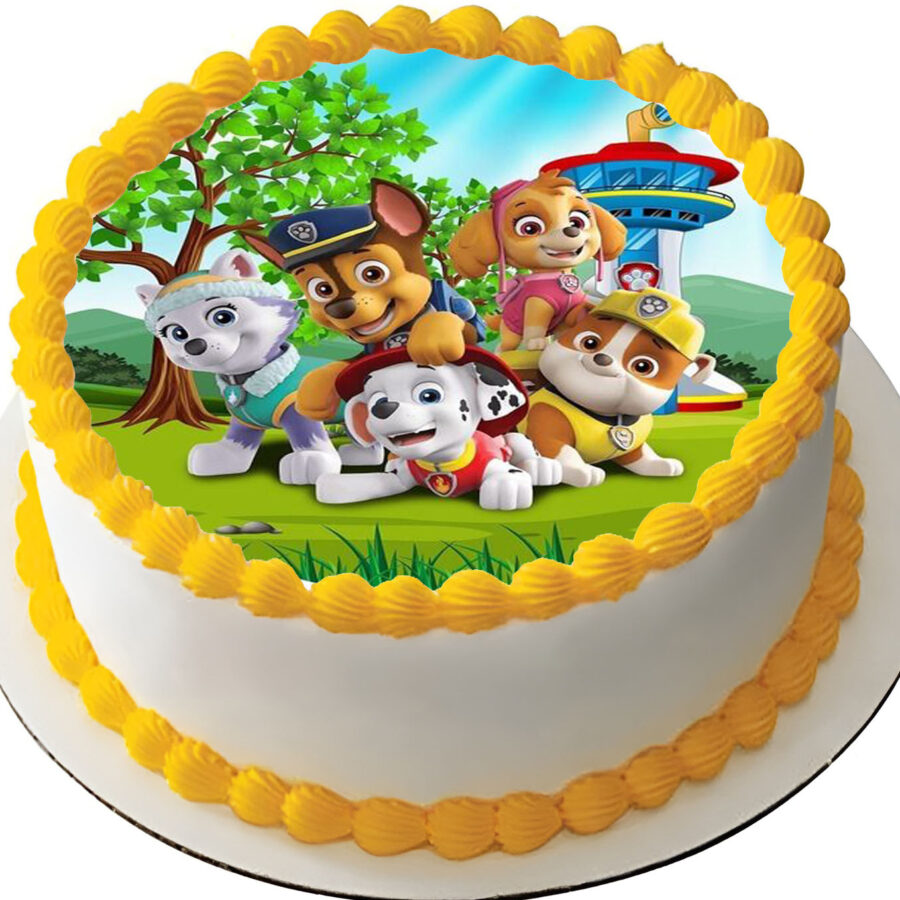 Cialda ostia senza glutine per torta tonda, PAW PATROL, personalizzata con nome, disco, dolce, torte, cialde, ostie, cake topper, decorazioni, DN