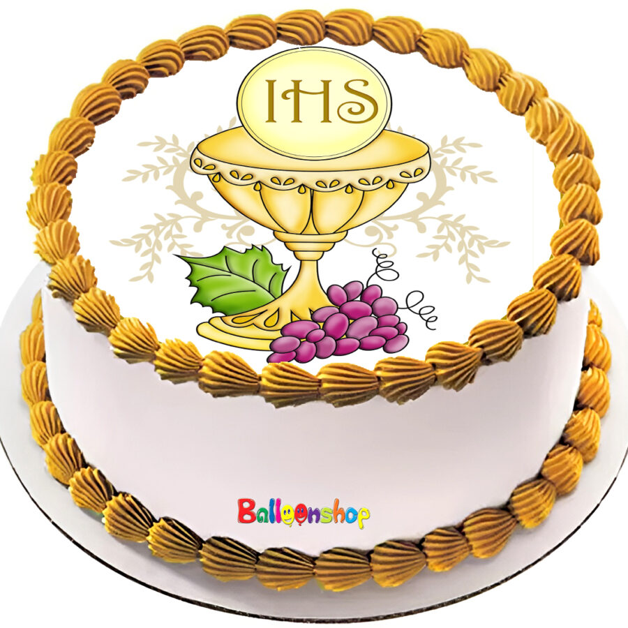 Cialda in ostia per torta tonda commestibile senza glutine PRIMA COMUNIONE, personalizzata con nome, disco, dolce, torte, cialde, ostie, cake topper, decorazioni, EZ