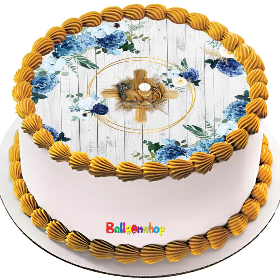 Cialda in ostia per torta tonda commestibile senza glutine PRIMA COMUNIONE, personalizzata con nome, disco, dolce, torte, cialde, ostie, cake topper, decorazioni, CA