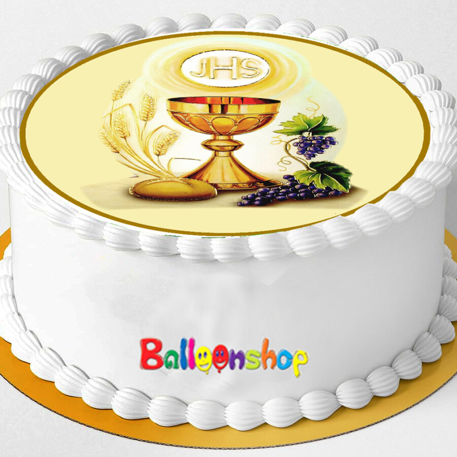 Cialda in ostia per torta tonda commestibile senza glutine PRIMA COMUNIONE, personalizzata con nome, disco, dolce, torte, cialde, ostie, cake topper, decorazioni, CH