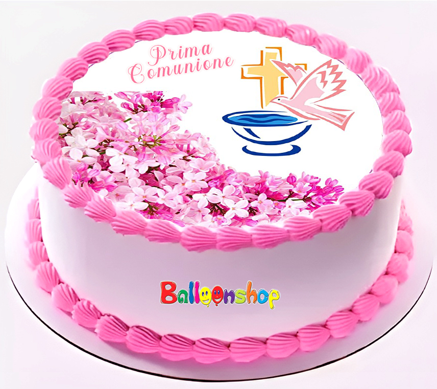 Cialda in ostia per torta tonda commestibile senza glutine PRIMA COMUNIONE, personalizzata con nome, disco, dolce, torte, cialde, ostie, cake topper, decorazioni, DT