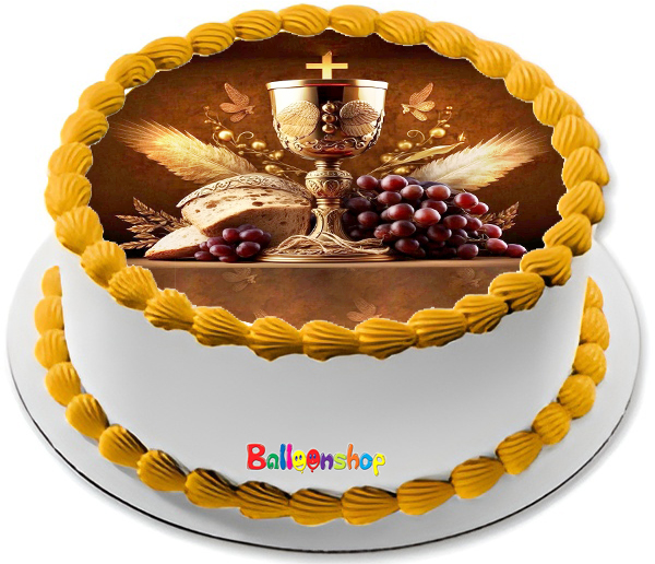 Cialda in ostia per torta tonda commestibile senza glutine PRIMA COMUNIONE, personalizzata con nome, disco, dolce, torte, cialde, ostie, cake topper, decorazioni, ED