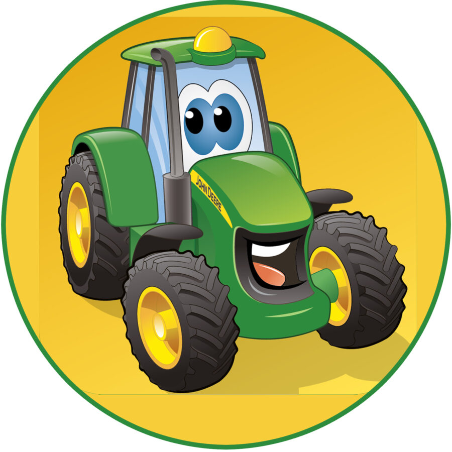 Cialda in ostia per torta tonda TRATTORE TRATTORI JOHN DEERE MEZZO AGRICOLO, personalizzata con nome, disco, dolce, torte, cialde, ostie, cake topper, decorazioni, 79