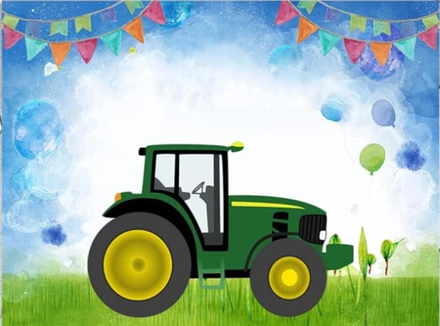Cialda in ostia per torta rettangolare TRATTORE TRATTORI JOHN DEERE MEZZO AGRICOLO, personalizzata con nome, disco, dolce, torte, cialde, ostie, cake topper, decorazioni, 20