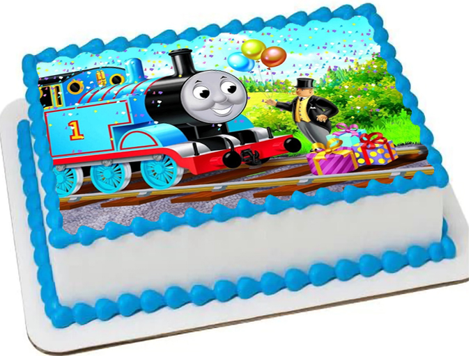 Cialda ostia per torta senza glutine rettangolare, TRENINO THOMAS, personalizzata con nome, commestibile, disco, dolce, torte, cialde, ostie, cake topper, decorazioni, AH