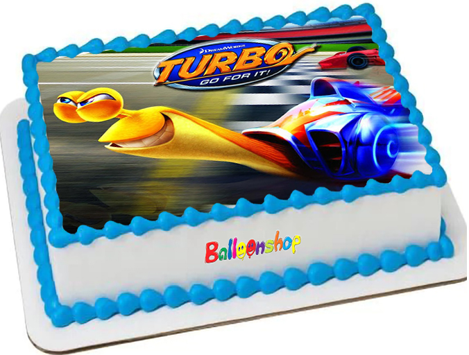 Cialda ostia per torta senza glutine rettangolare, TURBO LUMACA, personalizzata con nome, disco, dolce, torte, cialde, ostie, cake topper, AE