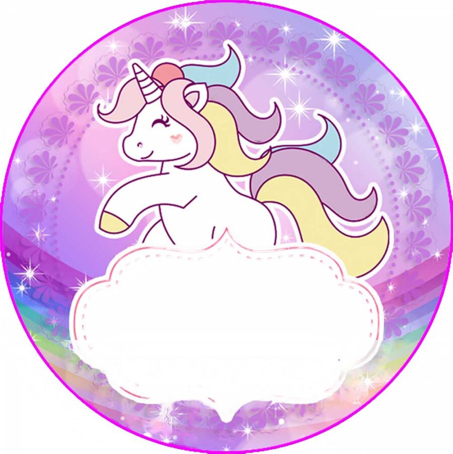 Cialda in ostia per torta tonda UNICORNO, personalizzata con nome, commestibile, disco, dolce, torte, cialde, ostie, cake topper, decorazioni, 22