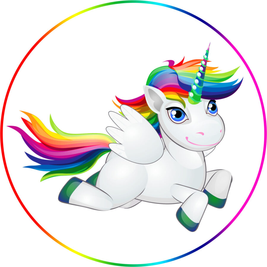 Cialda in ostia per torta tonda UNICORNO, personalizzata con nome, commestibile, disco, dolce, torte, cialde, ostie, cake topper, decorazioni, 26