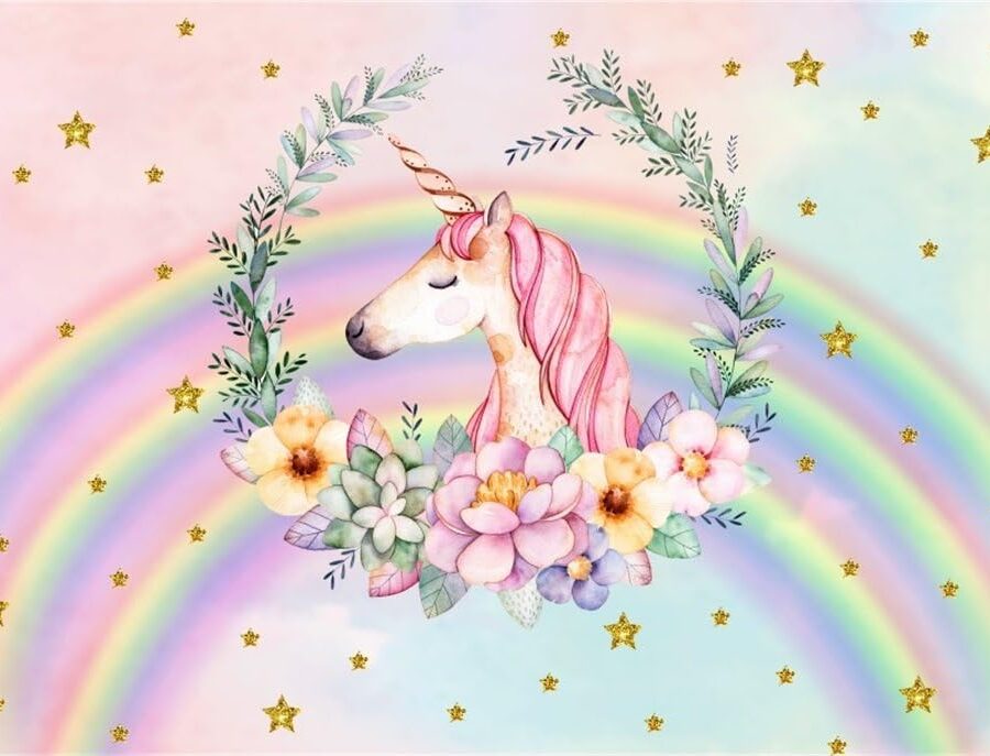 Cialda in ostia per torta rettangolare UNICORNO ARCOBALENO, personalizzata con nome, commestibile, disco, dolce, torte, cialde, ostie, cake topper, decorazioni, 30