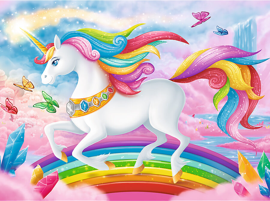 Cialda in ostia per torta rettangolare UNICORNO ARCOBALENO, personalizzata con nome, commestibile, disco, dolce, torte, cialde, ostie, cake topper, decorazioni, 32