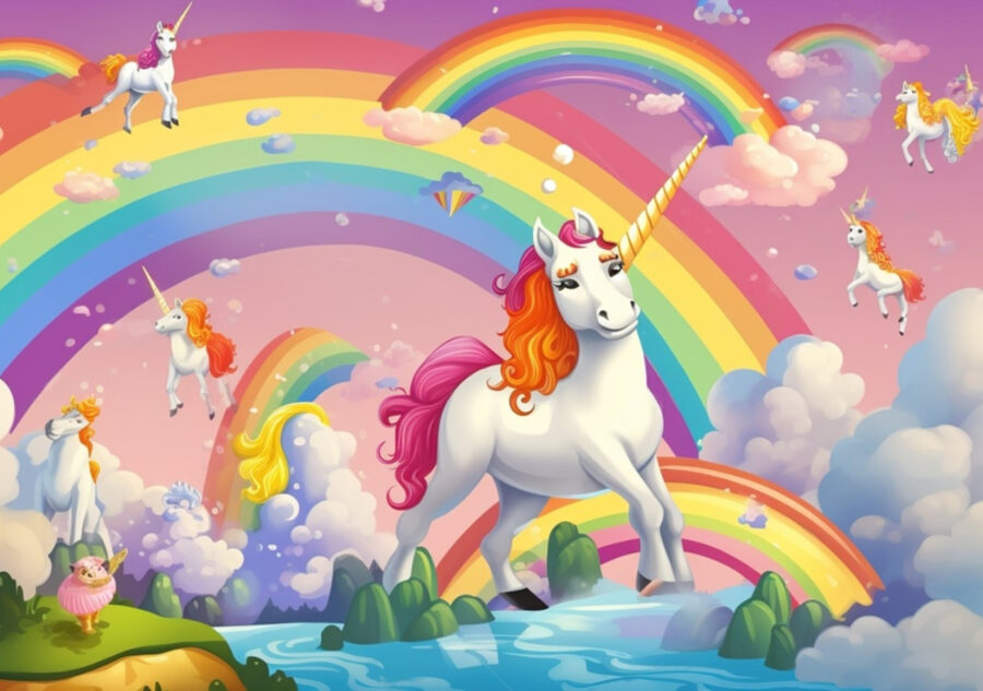 Cialda in ostia per torta rettangolare UNICORNO ARCOBALENO, personalizzata con nome, commestibile, disco, dolce, torte, cialde, ostie, cake topper, decorazioni, 33