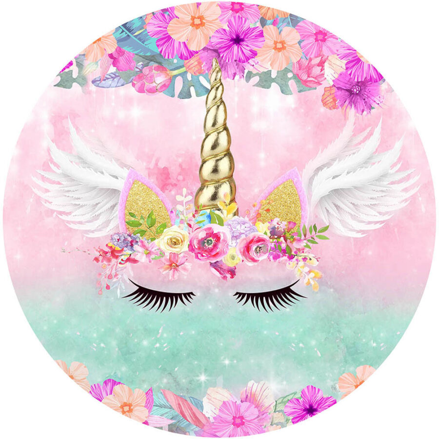 Cialda in ostia commestibile per torta tonda UNICORNO, personalizzata con nome, disco, dolce, torte, cialde, ostie, cake topper, decorazioni, 006