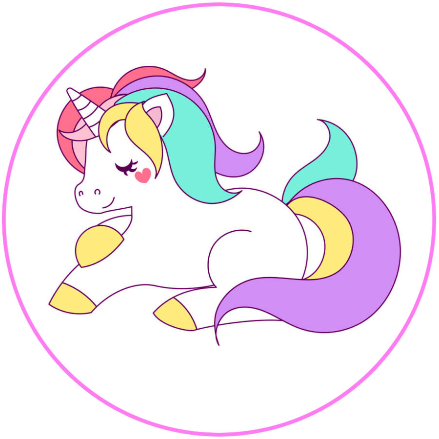Cialda in ostia per torta tonda UNICORNO, personalizzata con nome, commestibile, disco, dolce, torte, cialde, ostie, cake topper, decorazioni, 07