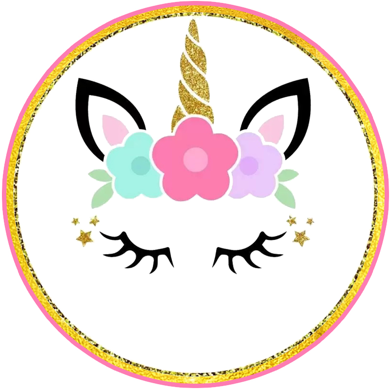Cialda in ostia commestibile per torta tonda UNICORNO, personalizzata con nome, disco, dolce, torte, cialde, ostie, cake topper, decorazioni, 027