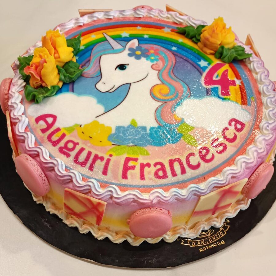 Cialda ostia per torta senza glutine tonda, UNICORNO ARCOBALENO, personalizzata con nome, cialda, disco, dolce, torte, cialde, fogli, ostie, cake topper, decorazioni, AS