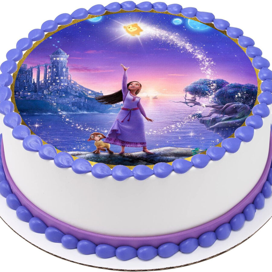 Cialda ostia per torta senza glutine tonda, WISH, DISNEY, personalizzata con nome, disco, dolce, torte, cialde, ostie, cake topper, decorazioni, AN