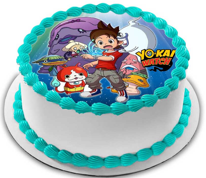 Cialda ostia per torta senza glutine tonda, YO-KAI WATCH, personalizzata con nome, cialda, disco, dolce, torte, cialde, fogli, ostie, cake topper, decorazioni, AP