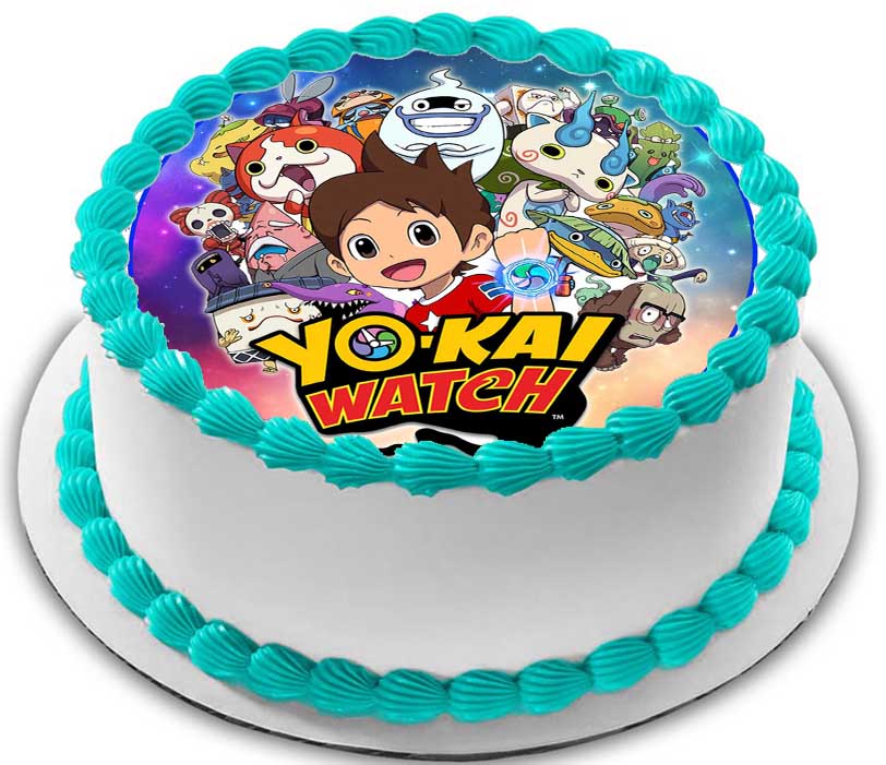 Cialda ostia per torta senza glutine tonda, YO-KAI WATCH, personalizzata con nome, cialda, disco, dolce, torte, cialde, fogli, ostie, cake topper, decorazioni, AM