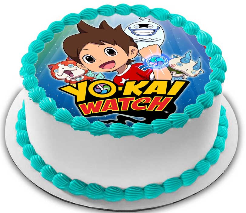 Cialda ostia per torta senza glutine tonda, YO-KAI WATCH, personalizzata con nome, cialda, disco, dolce, torte, cialde, fogli, ostie, cake topper, decorazioni, AN