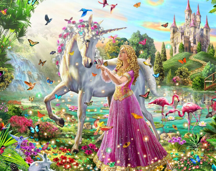 Cialda in ostia commestibile per torta rettangolare UNICORNO CASTELLO, personalizzata con nome, disco, dolce, torte, cialde, ostie, cake topper, decorazioni, 08