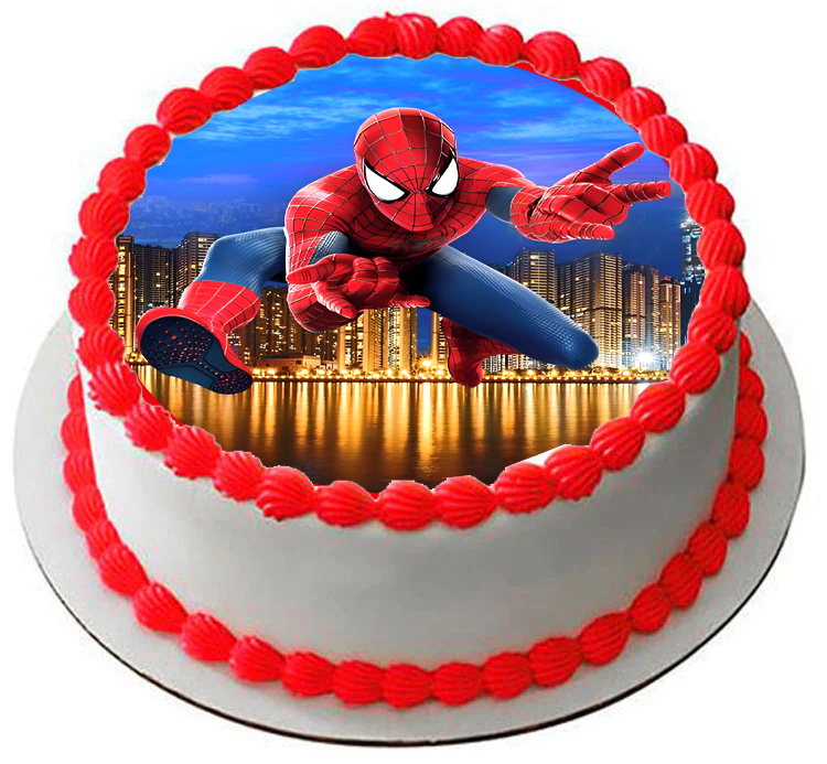 Cialda ostia senza glutine per torta tonda, SPIDER-MAN, UOMO RAGNO, spiderman, personalizzata con nome, disco, dolce, torte, cialde, ostie, cake topper, decorazioni, DB