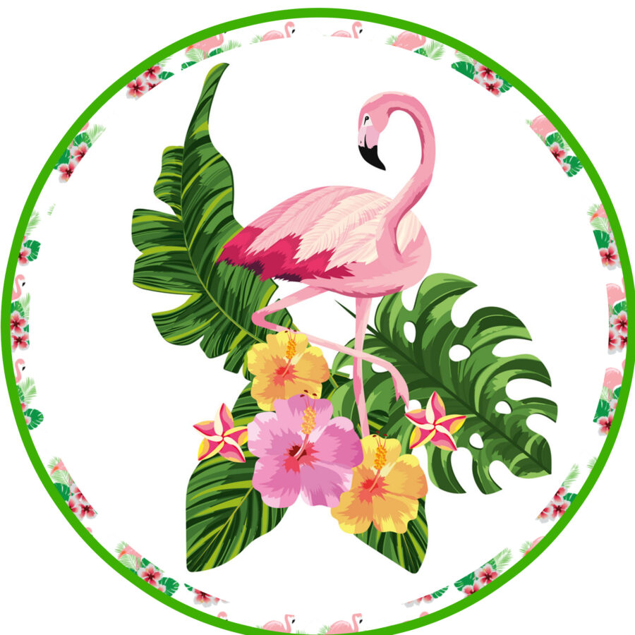 Cialda in ostia per torta tonda FENICOTTERO ROSA FLAMINGO, personalizzata con nome, disco, dolce, torte, cialde, ostie, cake topper, decorazioni, 27