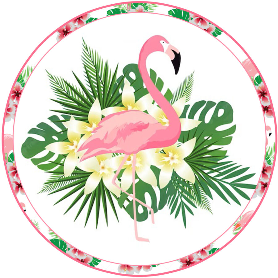 Cialda in ostia per torta tonda FENICOTTERO ROSA FLAMINGO, personalizzata con nome, disco, dolce, torte, cialde, ostie, cake topper, decorazioni, 32