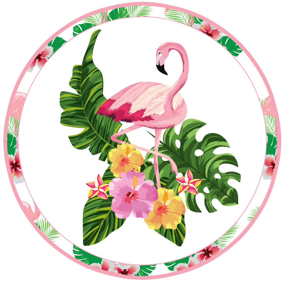 Cialda in ostia per torta tonda FENICOTTERO ROSA FLAMINGO, personalizzata con nome, disco, dolce, torte, cialde, ostie, cake topper, decorazioni, 35