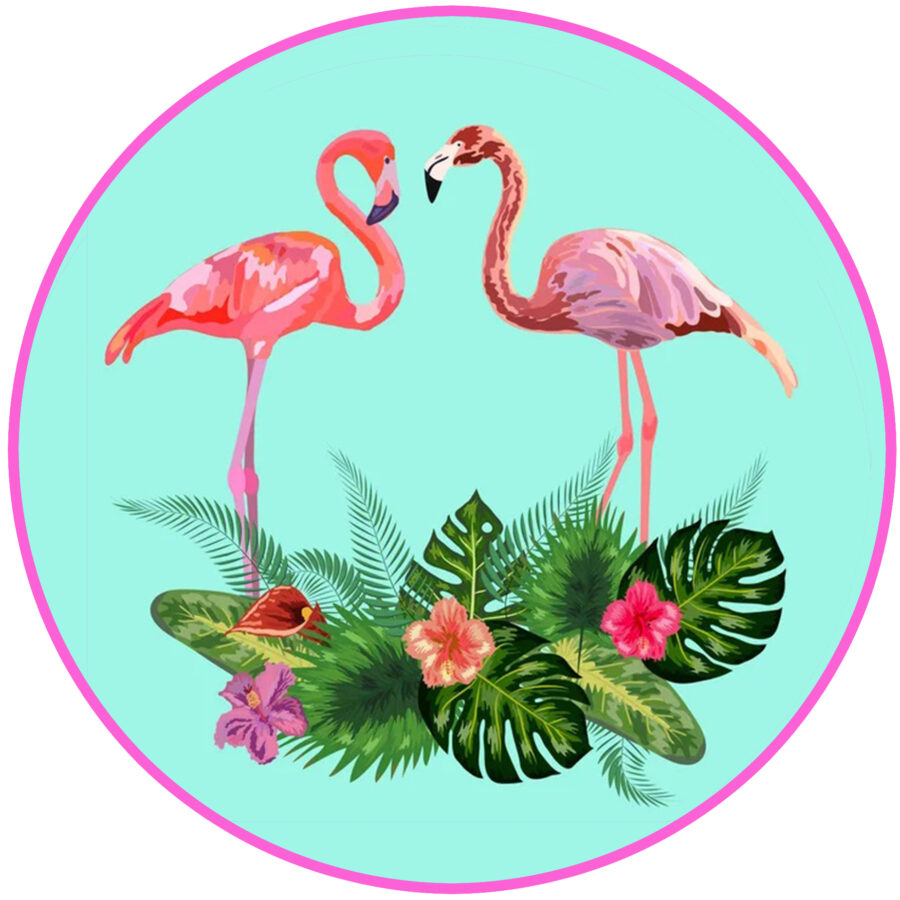 Cialda in ostia per torta tonda FENICOTTERO ROSA FLAMINGO, personalizzata con nome, disco, dolce, torte, cialde, ostie, cake topper, decorazioni, 44