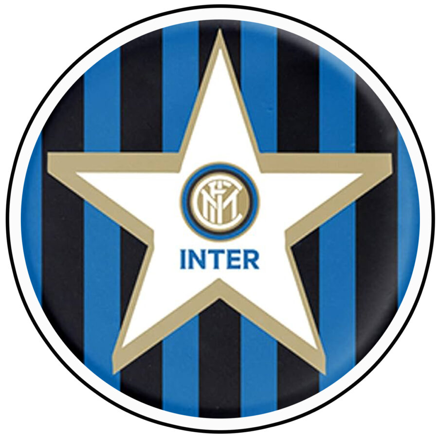 Cialda in ostia per torta tonda INTER LOGO STEMMA CALCIO, personalizzata con nome, disco, dolce, torte, cialde, ostie, cake topper, decorazioni, 0103